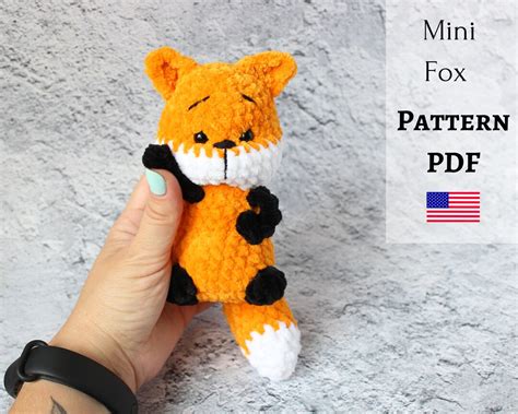 Crochet Fox Pattern, Plush Fox Toy, Cute Fox Plush, DIY Fox Toy ...