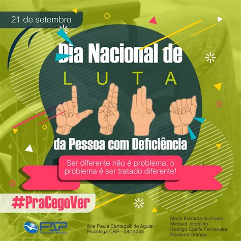 Dia Nacional De Luta Da Pessoa Defici Ncia Portal Fap