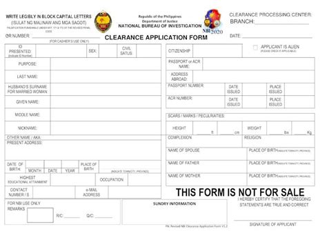 Pdf Nbi Clearance Application Form Dokumen Tips