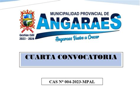 Convocatoria Cas Campa As Municipalidad Provincial De Angaraes