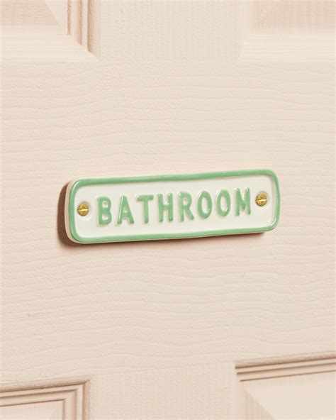 Green Ceramic Bathroom Sign Oliver Bonas