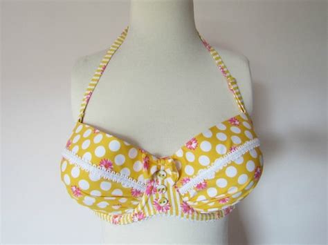FLOOZIE FROST FRENCH YELLOW SPOT BIKINI TOP DD BNWOT EBay UK