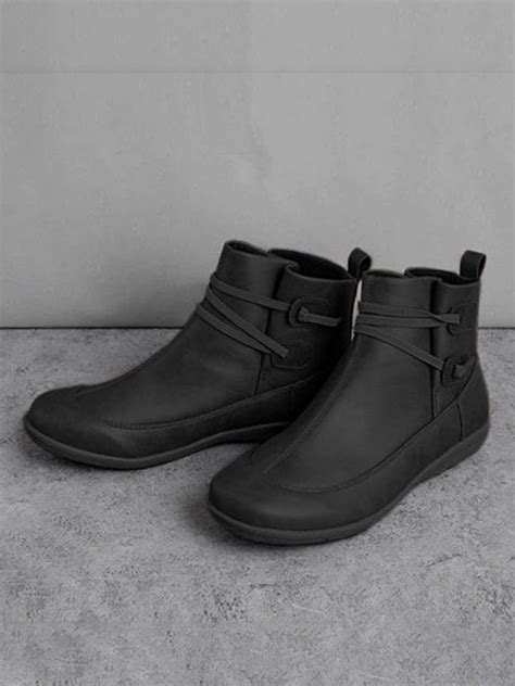 Zolucky Vintage Women Casual Braided Strap Breathable Lether Pu Flat