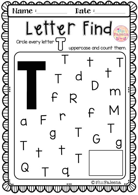 Letter T Worksheet