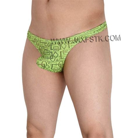 Mini Bikini T Back Men Thong Hollow Jacquard G String Gay Pouch Underwear