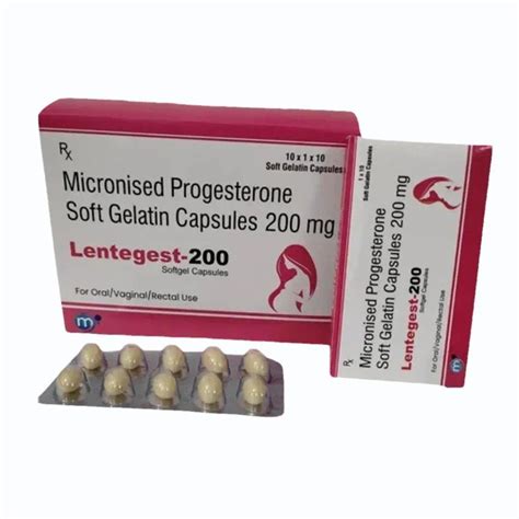 200mg Micronised Progesterone Soft Gelatin Capsules Packaging Size 10