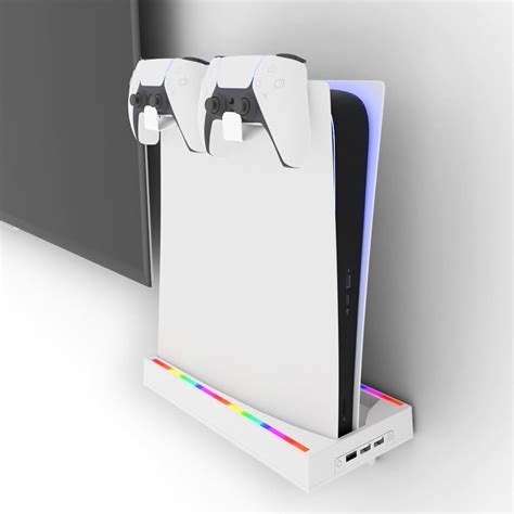 Soporte De Ps5 Pared Con Luz Rgb Jdgpokoo Ps5 Soporte Con 3 Puertos