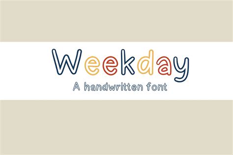 handwritten font weekday kjunstudio