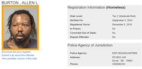 Homeless Sex Offender Notification Delaware State Police State Of