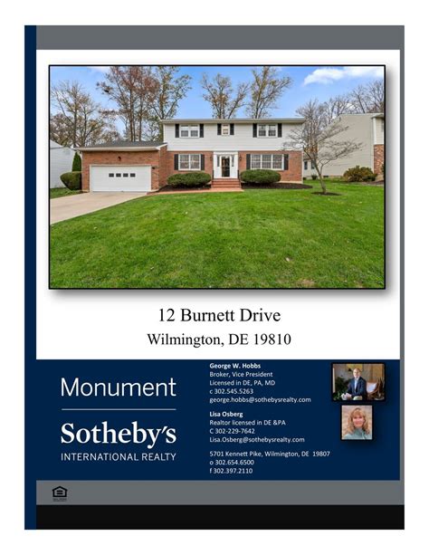 Brochure 12 Burnett Drive Wilmington De 19810 By Isabelboote