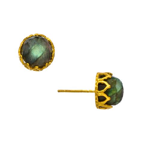 Sleeping Beauty Dome Gemstone Stud Earrings - Heather Hawkins INC