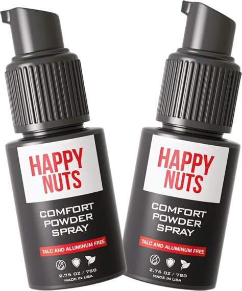 Happy Nuts Mens Comfort Powder Spray Anti Chafing And Deodorant Aluminum Free Sweat And Odor