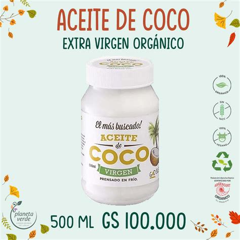 Aceite de coco Virgen Orgánico Planeta Verde