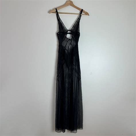 Victoria S Secret Intimates Sleepwear Victorias Secret Black Lace Maxi Babydoll Lingerie