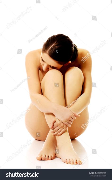 Attractive Sad Nude Woman Sitting Holding Stock Photo Shutterstock