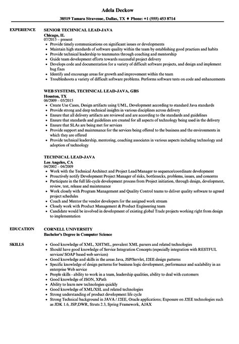 Sample Resume Java Technical Lead