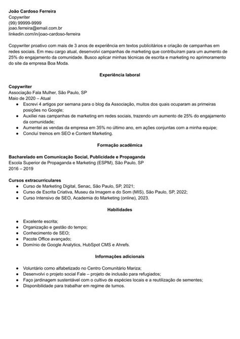 Informações adicionais para currículo: o que colocar + exemplos