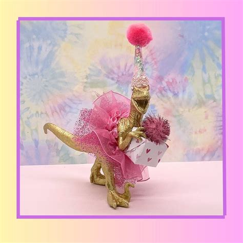 Dinosaur Tutu Cake Topper Etsy