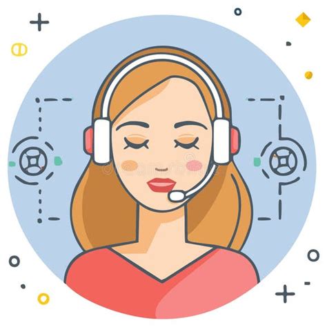 female customer support agent wearing headset   communication