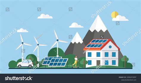 Solar Cell Team Service House Installing Green Royalty Free Stock