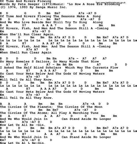 Pete Seeger Song Of Time And Rivers Flowing Lyrics And Chords