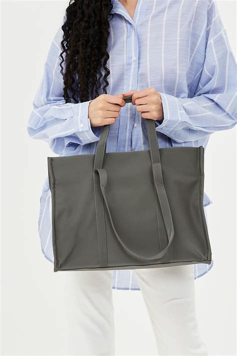 Minebag Paraşüt Kumaş Shopper Amelia Kadın Kol Çanta Antrasit Fiyatı Yorumları