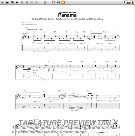 how to play panama on guitar
