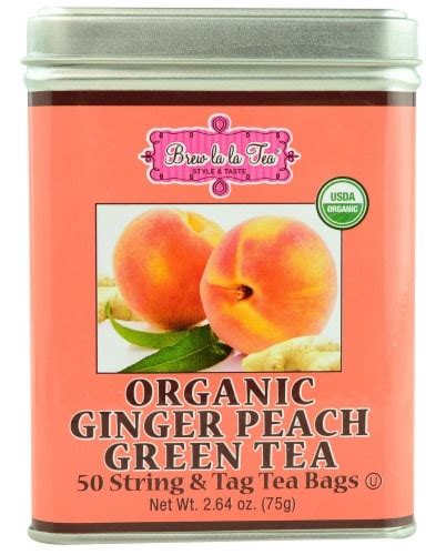 Brew La La Tea Organic Green Tea Ginger Peach 50 Tea Bags Fry’s Food Stores