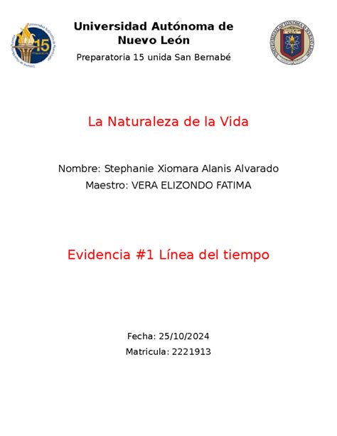 Sxaa Ev Lnv Evidencia La Naturaleza De La Vida Universidad