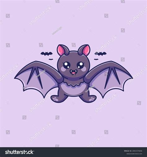 Cute Bat Flying Cartoon Design Stock Vector Royalty Free 2041575656