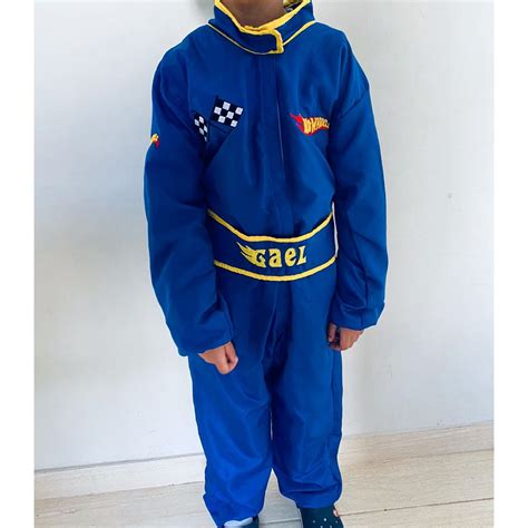 Fantasia Piloto Hot Wheels Azul Adulto Bordada Nome Shopee Brasil