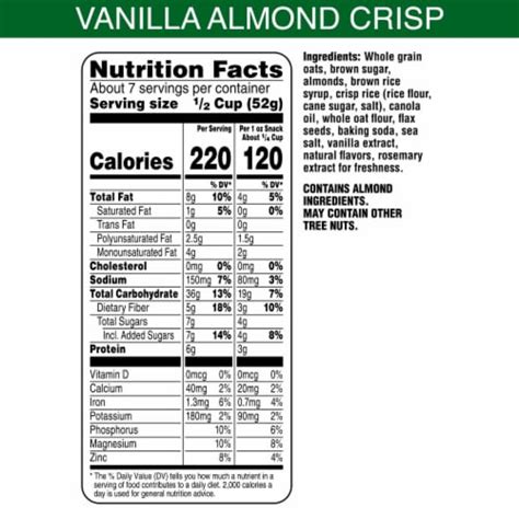 Bear Naked Vanilla Almond Crisp Granola Oz Kroger