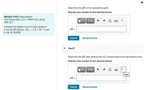 Solved Determine The Ph At The Equivalence Point Expre