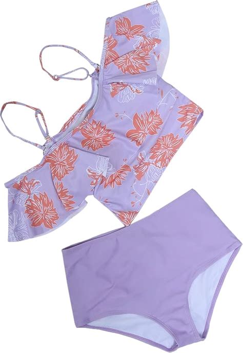 SheIn Women S Ruffled Swimsuits Off Shoulder Flounce Bikini Tops