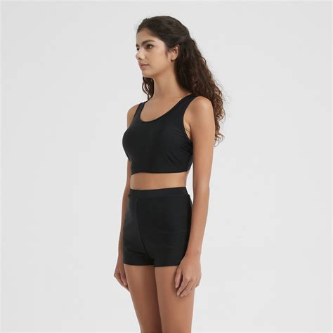 Be You Crop Bikini Top Black Sportsdirect