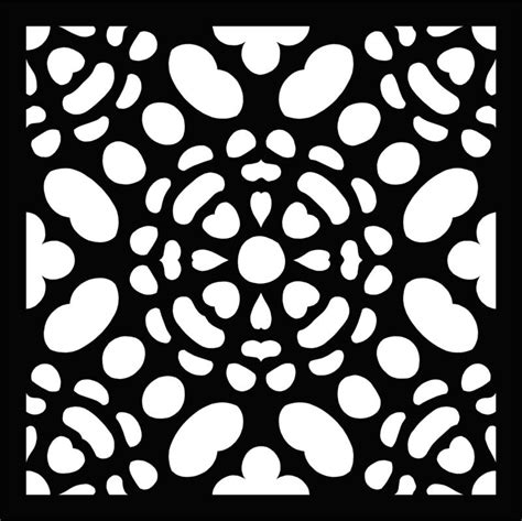 Laser Cut Living Room Floral Lattice Stencil Floral Seamless Free Dxf