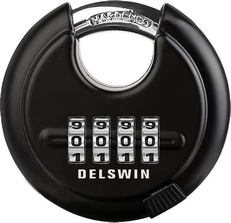 4 Digit Combination Disc Padlock With Hardened Steel Shackle Combo Lock