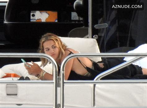 Rita Ora Seen In A Tiger Print Bikini Whilst On A Yacht In Corfu AZNude