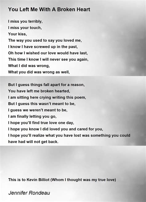 Sad Poems About Broken Love