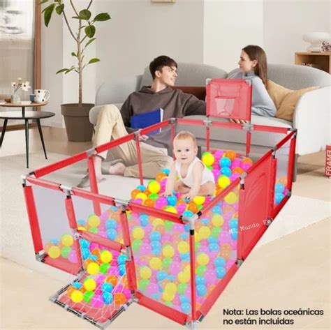 Ripley CORRAL PARA JUEGOS BEBE PLEGABLE CON NET BASKET ARCO RED