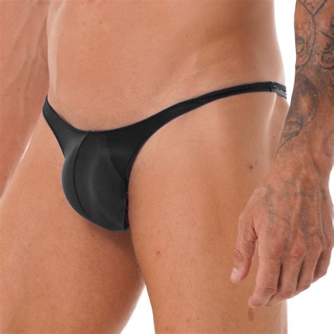 Men S Glossy Bikini Briefs Low Rise Bulge Pouch Enhancing Underwear Swimwear Ebay