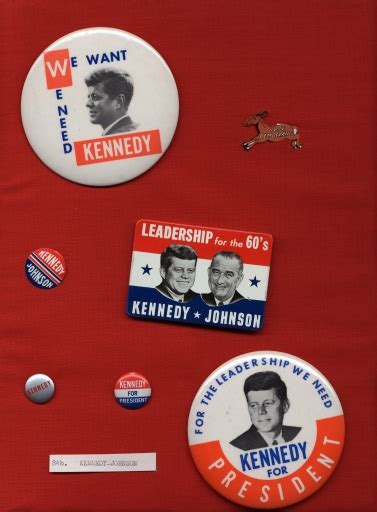 Kennedy Lyndon B Johnson Campaign Buttons And Tabs Ca 1960