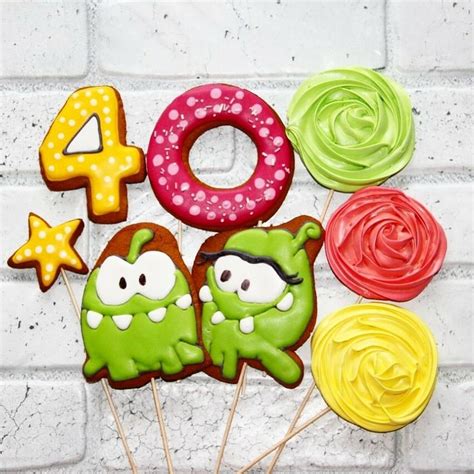 Набор топперов на торт АмНям | Sugar cookie, Desserts, Cookies