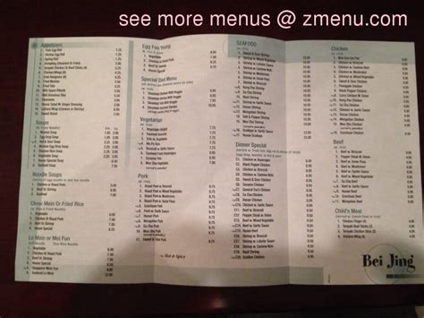Menu At Beijing Chinese Restaurant Charlotte