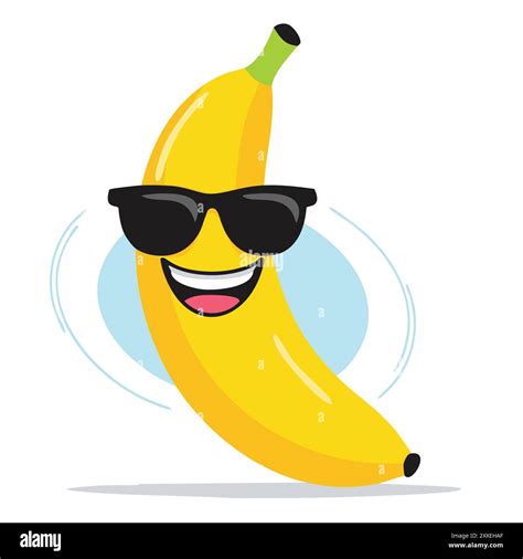 Cool Banana Character Wearing Sunglasses A Cheerful Banana Character