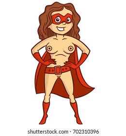 Superhero Blonde Nude Woman Cartoon Character Stock Vector Royalty Free 698439481 Shutterstock
