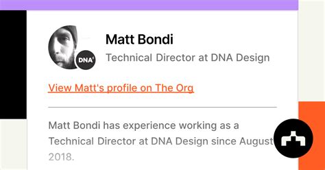Matt Bondi Technical Director At Dna Design The Org