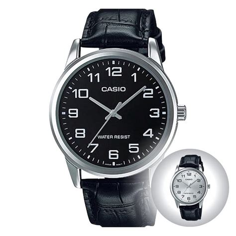Rel Gio De Pulso Casio Classico Masculino Anal Gico Casual Pulseira De Couro Prata Mtp V L