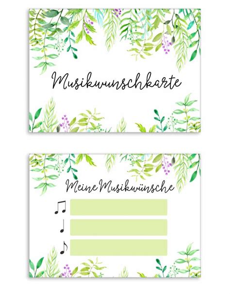 Musikwunschkarten Gastgeschenk Hochzeit Nastami De