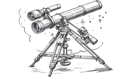 premium photo  drawing   telescope   drawing   telescope